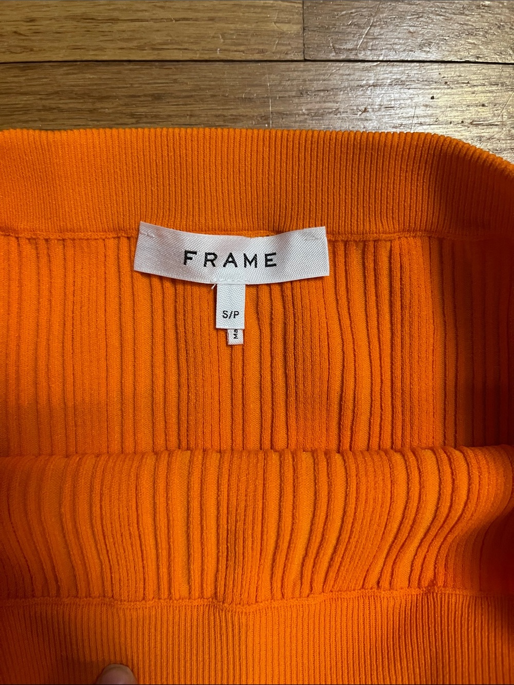 FRAME This Mixed Rib Cut Out Tank and Skirt Set Bright Tangerine Small Like New - Picture 11 of 14